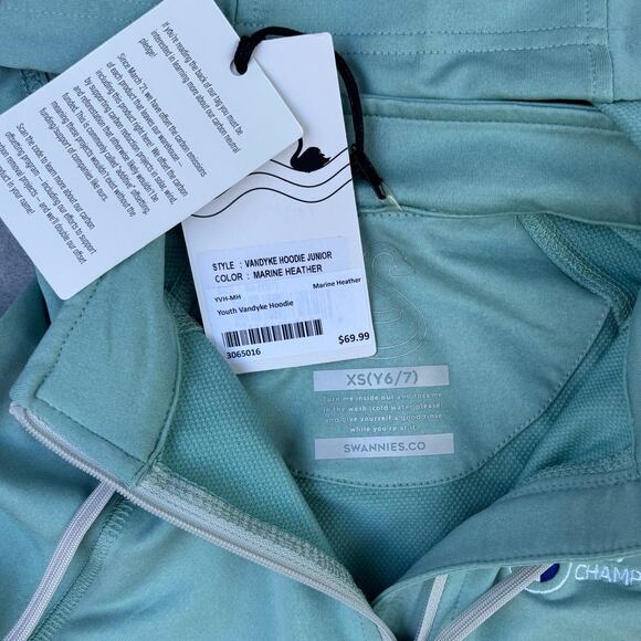 NWT Swannies VanDyke hoodie Junior XS 6/7 Marine heather BMW Championship - Picture 6 of 7